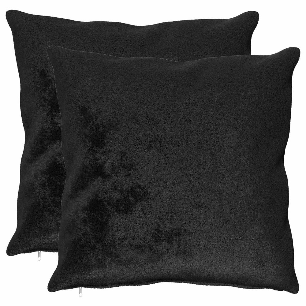 vidaXL Kuddöverdrag 2 st HEERLEN Svart 60 x 60 cm Flanell