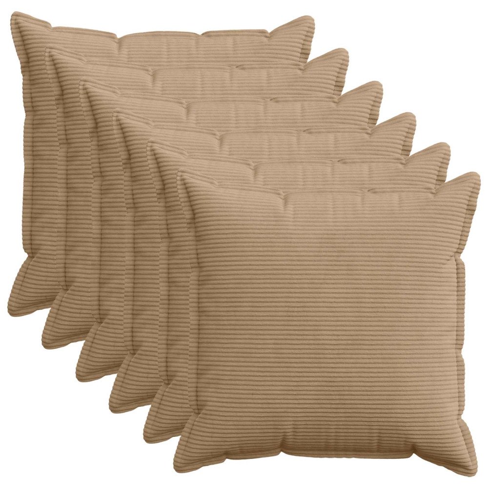 vidaXL Kuddöverdrag 6 st HOUTEN Brun 70 x 70 cm manchester