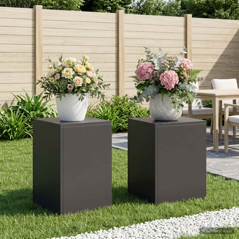 vidaXL Växtställ 2 pcs Svart 30 x 30 x 40 cm Stål