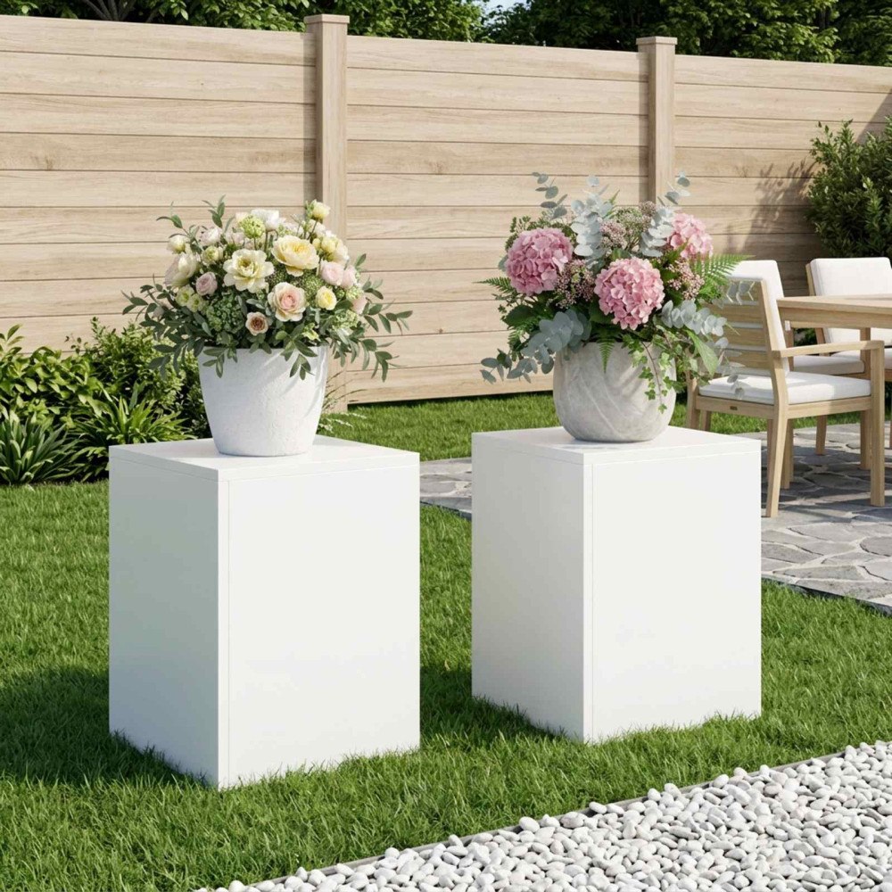 vidaXL Växtställ 2 pcs Vit 30 x 30 x 40 cm Stål