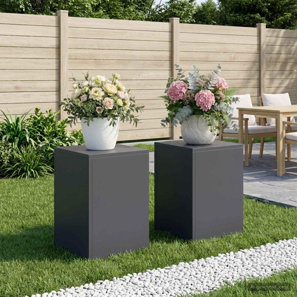 vidaXL Växtställ 2 pcs Antracit 30 x 30 x 40 cm Galvaniserat stål