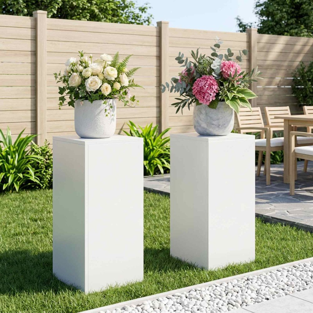 vidaXL Växtställ 2 pcs Vit 30 x 30 x 60 cm Stål