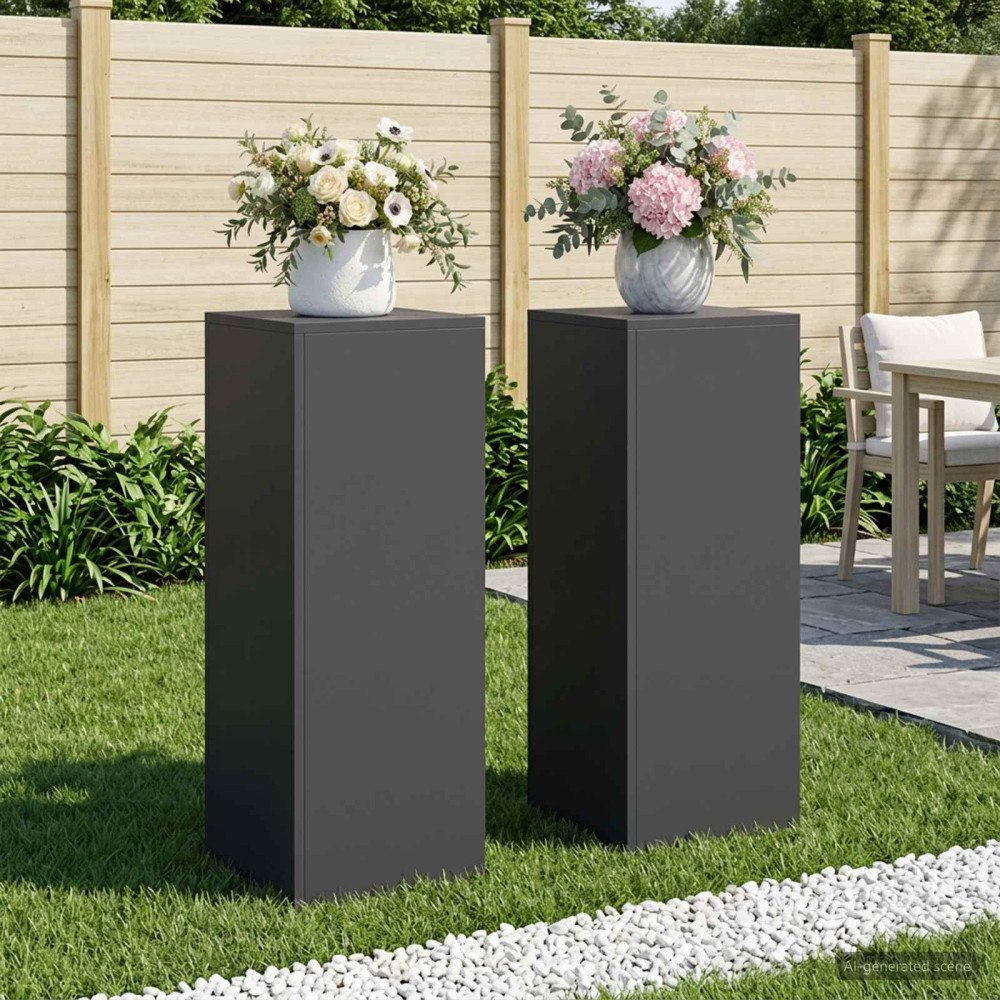 vidaXL Växtställ 2 pcs Svart 30 x 30 x 80 cm Stål