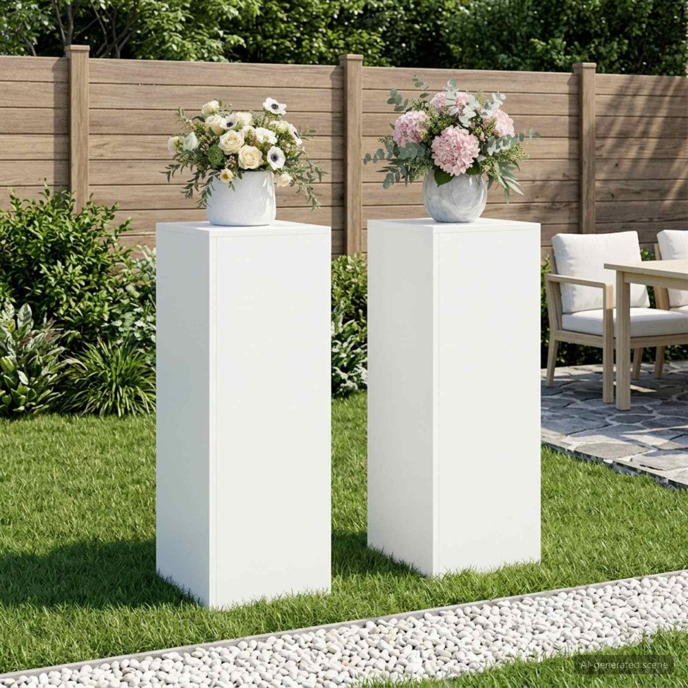 vidaXL Växtställ 2 pcs Vit 30 x 30 x 80 cm Stål
