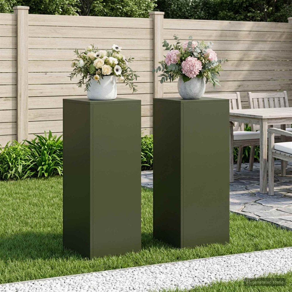vidaXL Växtställ 2 pcs Olivgrön 30 x 30 x 80 cm Stål