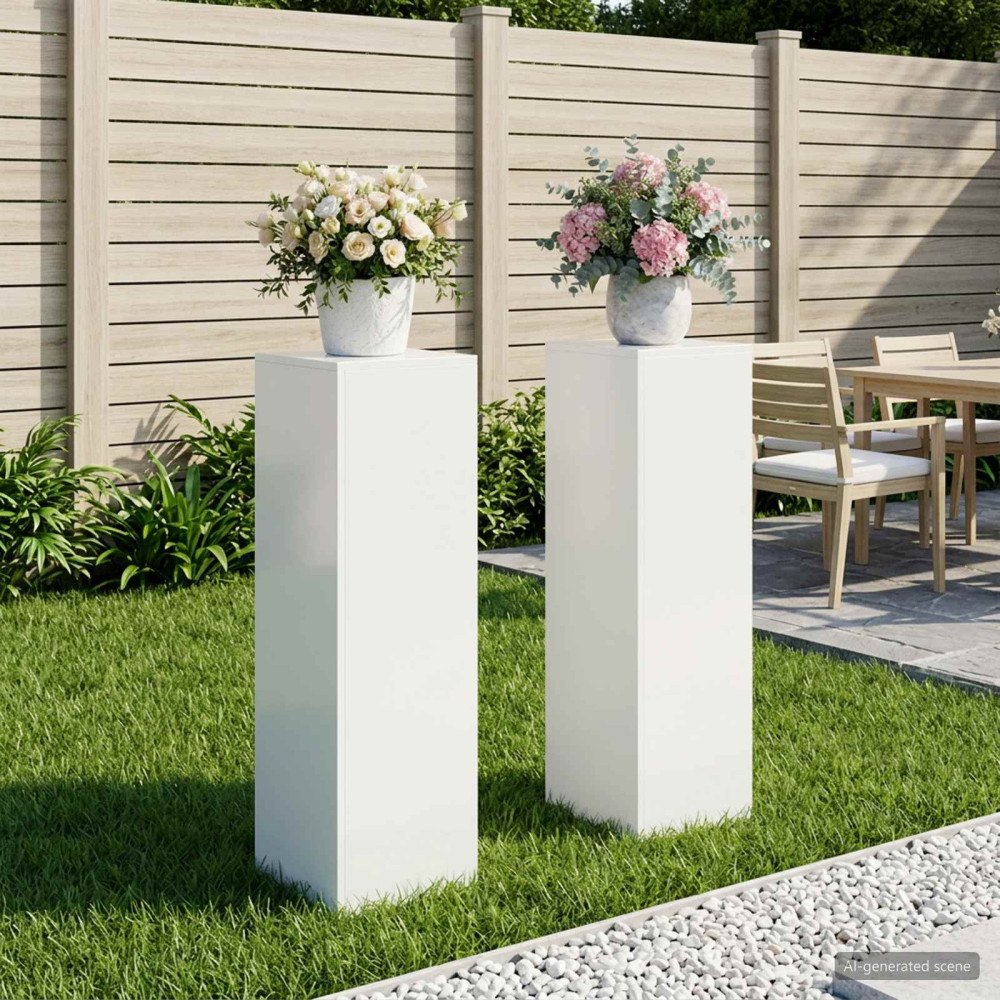 vidaXL Växtställ 2 st Vit 30 x 30 x 100 cm Stål