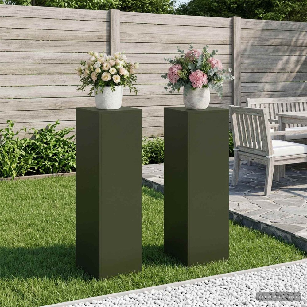 vidaXL Växtställ 2 pcs Olivgrön 30 x 30 x 100 cm Stål