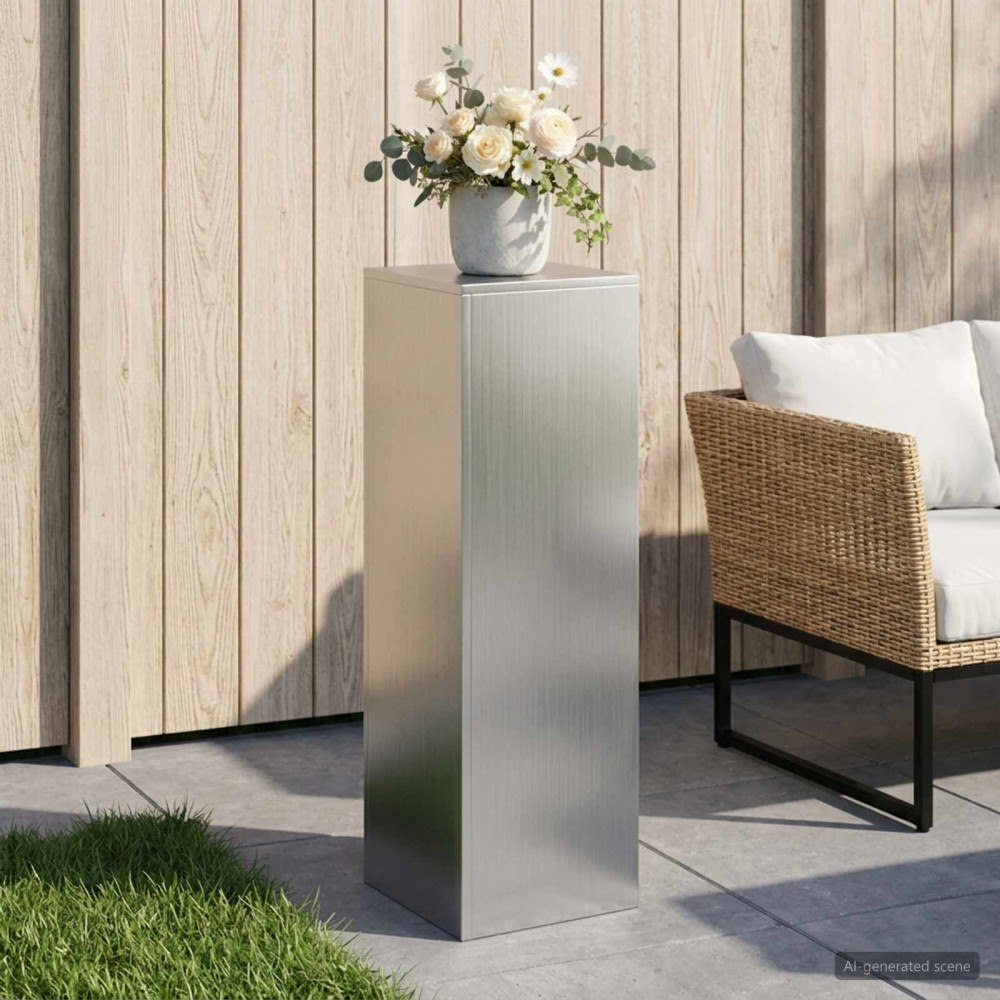 vidaXL Växtställ Silver 30 x 30 x 100 cm Stål