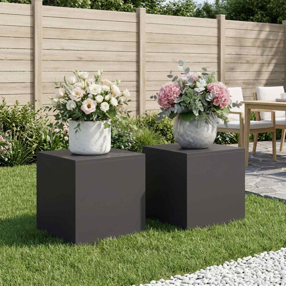 vidaXL Växtställ 2 pcs Svart 40 x 40 x 40 cm Stål