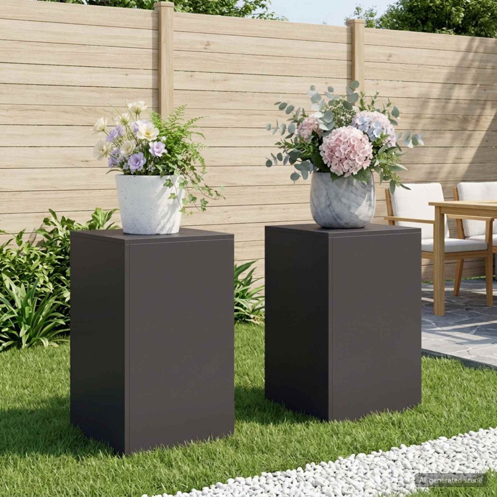 vidaXL Växtställ 2 pcs Svart 40 x 40 x 60 cm Stål