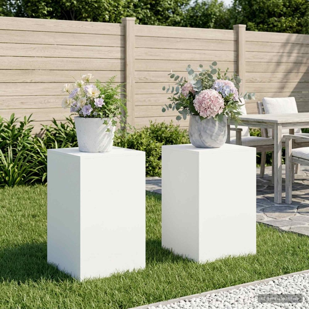 vidaXL Växtställ 2 pcs Vit 40 x 40 x 60 cm Stål