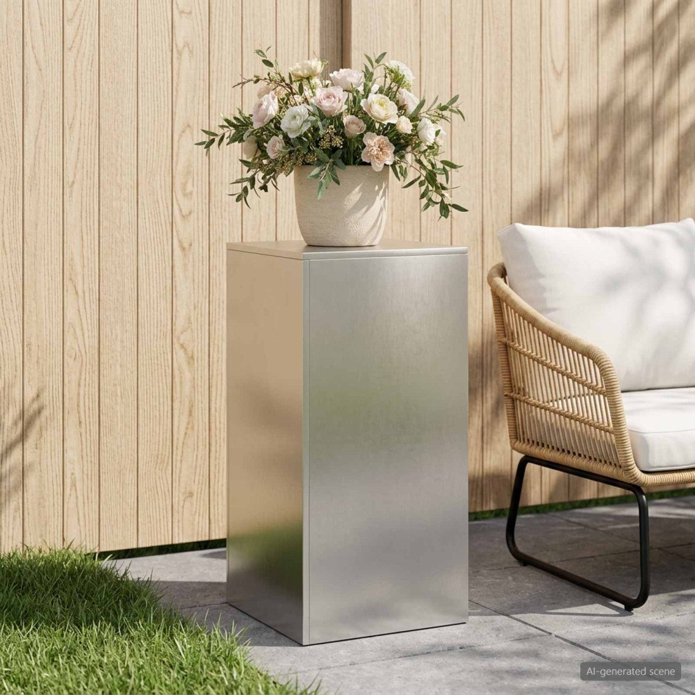 vidaXL Växtställ Silver 40 x 40 x 80 cm Stål