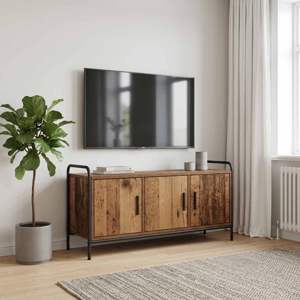 vidaXL TV-skåp 79,5 x 33 x 50 cm Gammalt trä Konstruerat trä