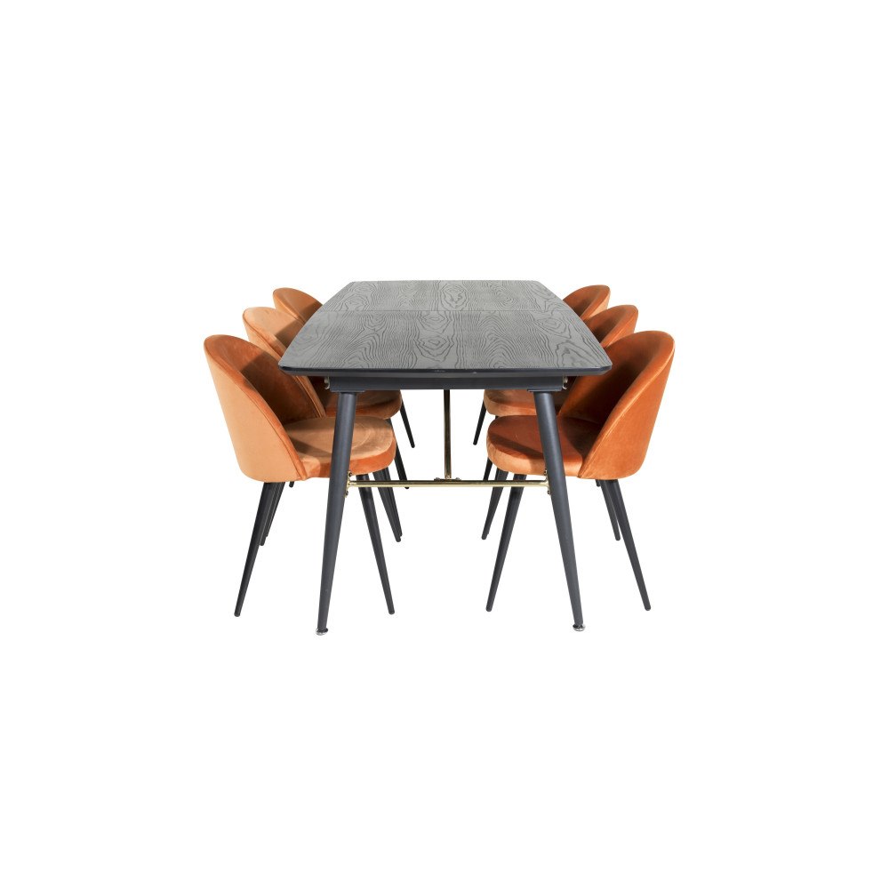Venture Home Gold Matbord med Velvet Stolarna