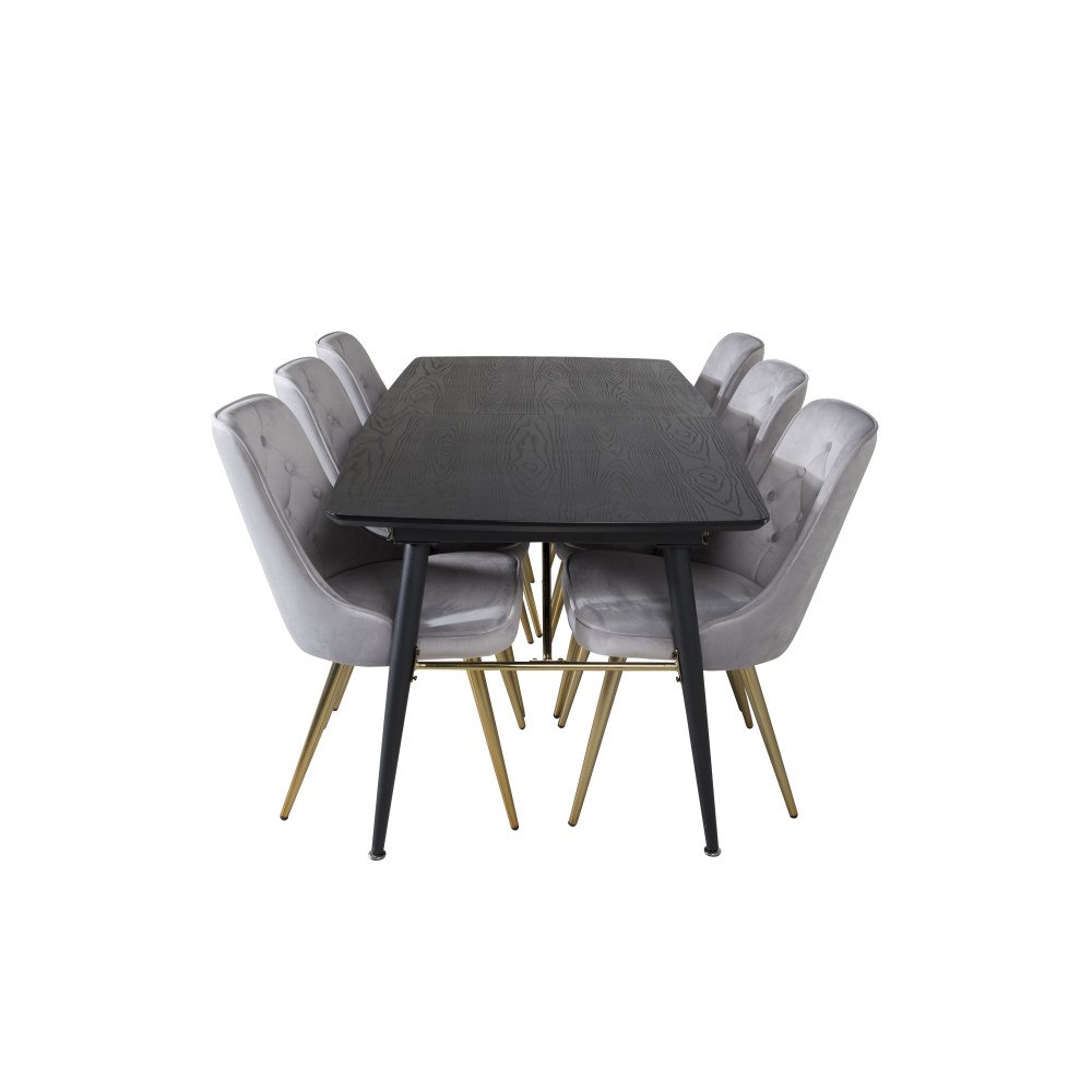 Venture Home Gold Matbord med Velvet Deluxe Stolarna