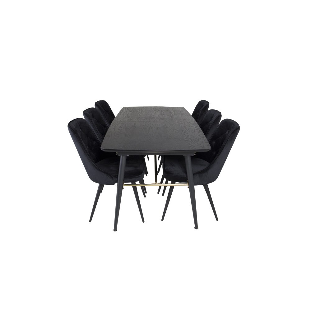 Venture Home Gold Matbord med Velvet Deluxe Stolarna