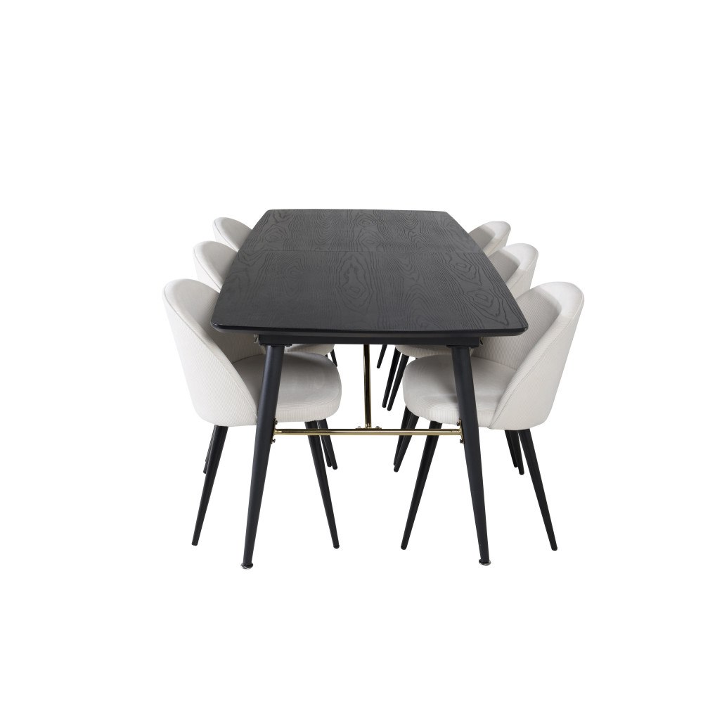 Venture Home Gold Matbord med Velvet Stolarna