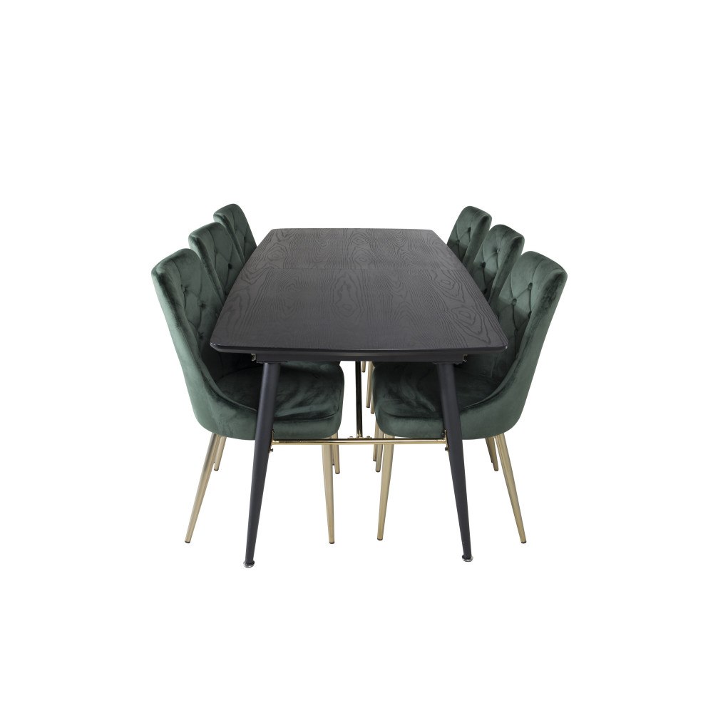 Venture Home Gold Matbord med Velvet Deluxe Stolarna