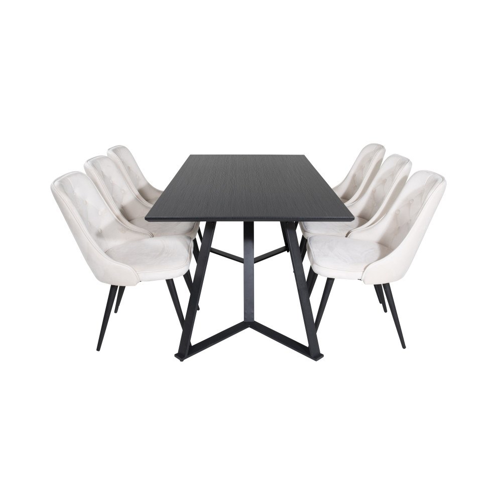 Venture Home Marina Matbord med Velvet Deluxe Stolarna