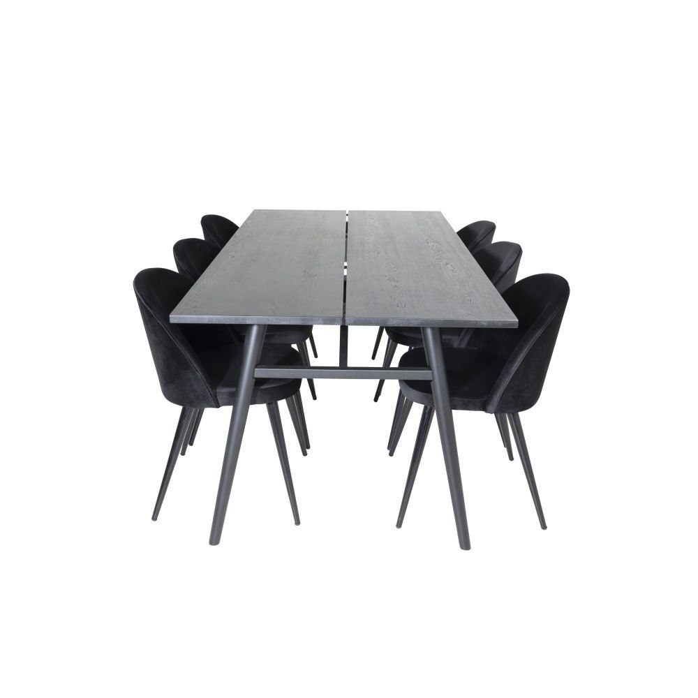 Venture Home Sleek Matbord med Velvet Stolarna