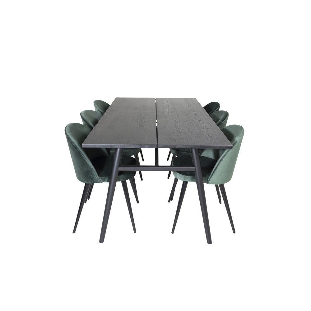 Venture Home Sleek Matbord med Velvet Stolarna