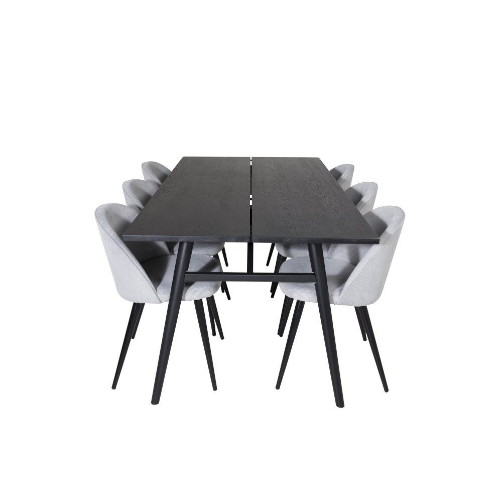 Venture Home Sleek Matbord med Velvet Stolarna