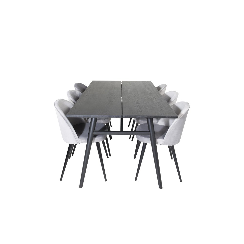 Venture Home Sleek Matbord med Velvet Stolarna