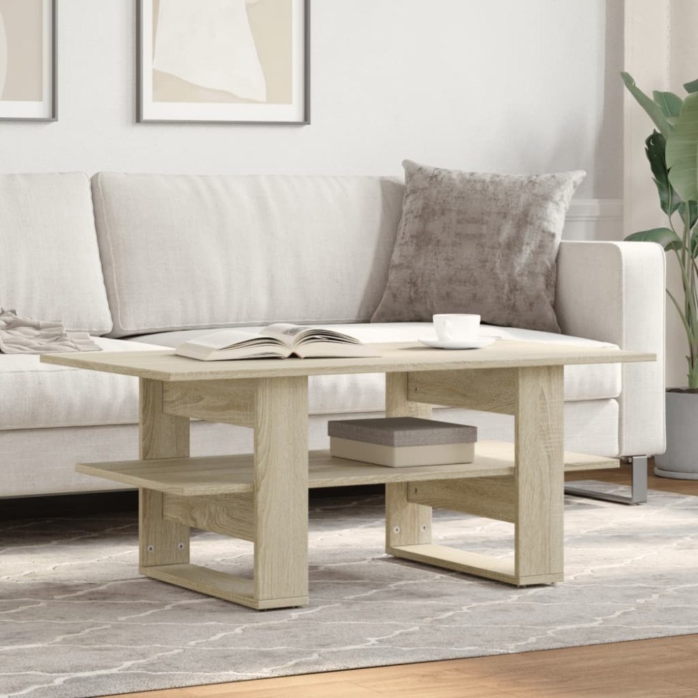 vidaXL Soffbord sonoma-ek 102x55x42 cm konstruerat trä