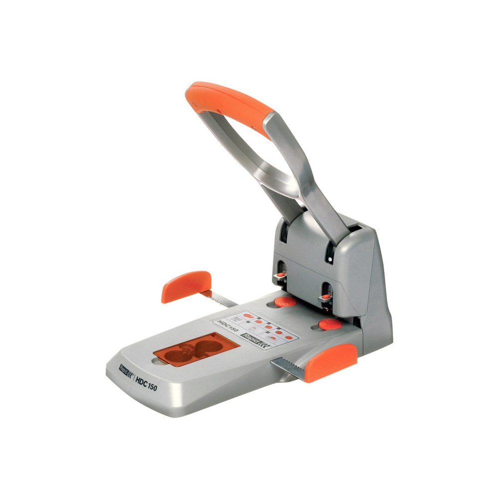 RAPID Rapid Supreme HDC150 - hålslag - 150 ark - 2 hål - ABS-plast, metall - silver, orange