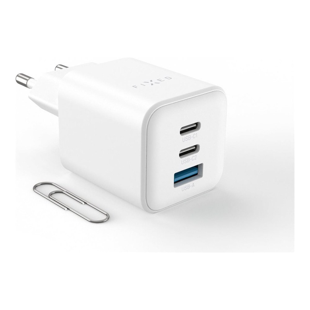 FIXED FIXED strömadapter - GaN, mini - 2 x USB-C, USB - 65 Watt