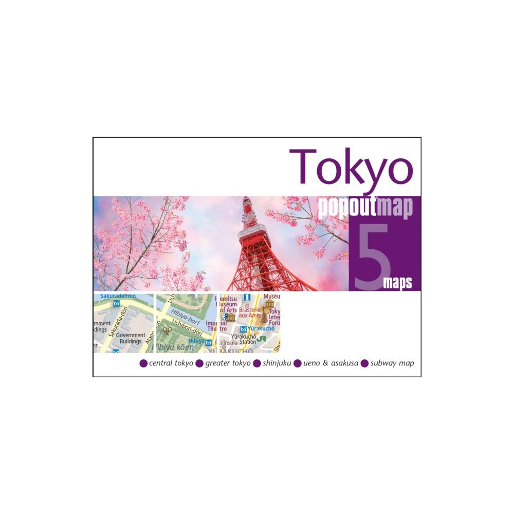 Heartwood Publishing PopOut Map Tokyo – Pocket-Sized Pop-Up Street Map Shinjuku | Ueno | Asakusa | Tokyo Metro Map | Compact Travel Map