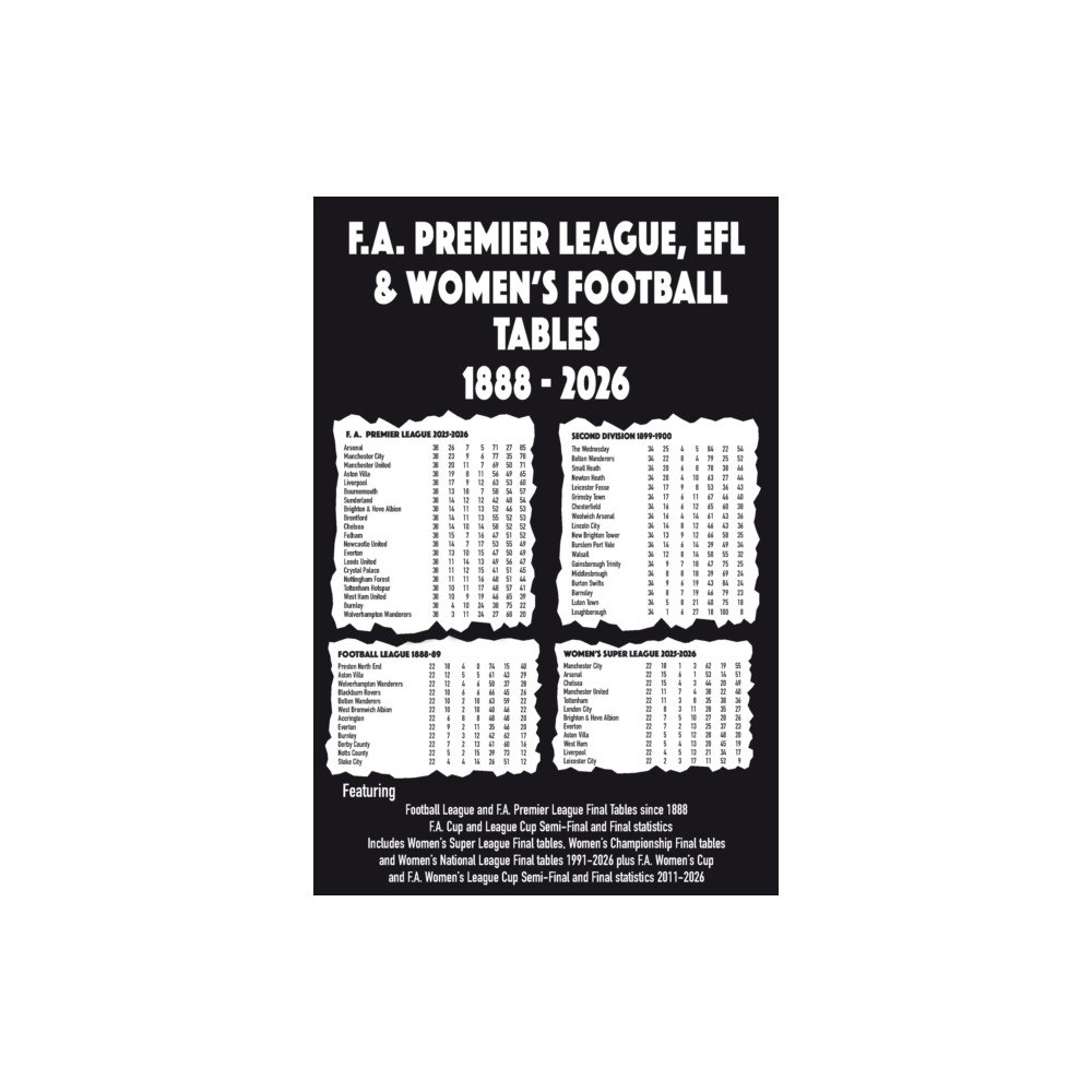 Soccer Books Ltd F.A. Premier League, EFL & Women's Football Tables 1888-2026 (häftad, eng)