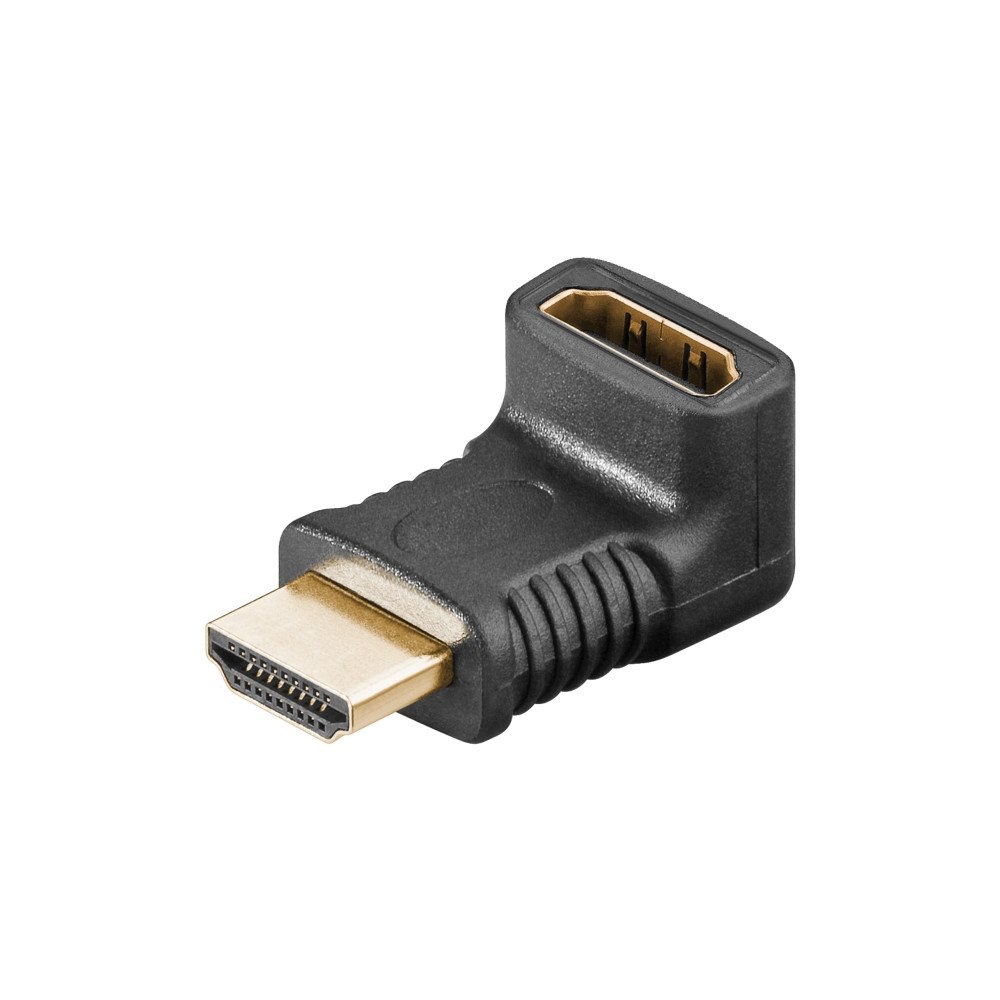 Goobay HDMI™ angled adapter, gold-plated, HDMI™ female (Type A), bl...