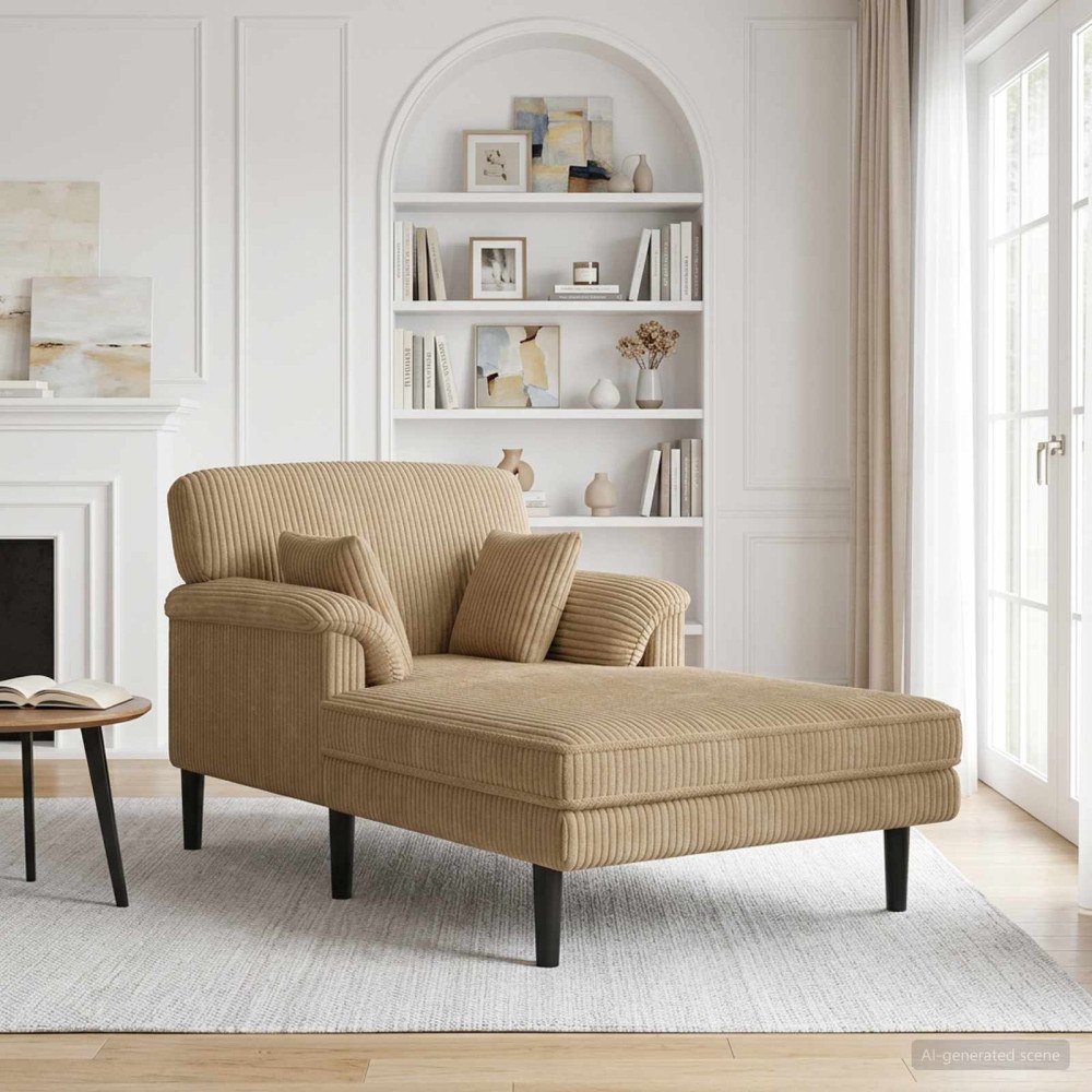 vidaXL Schäslong Taupe Mockatyg