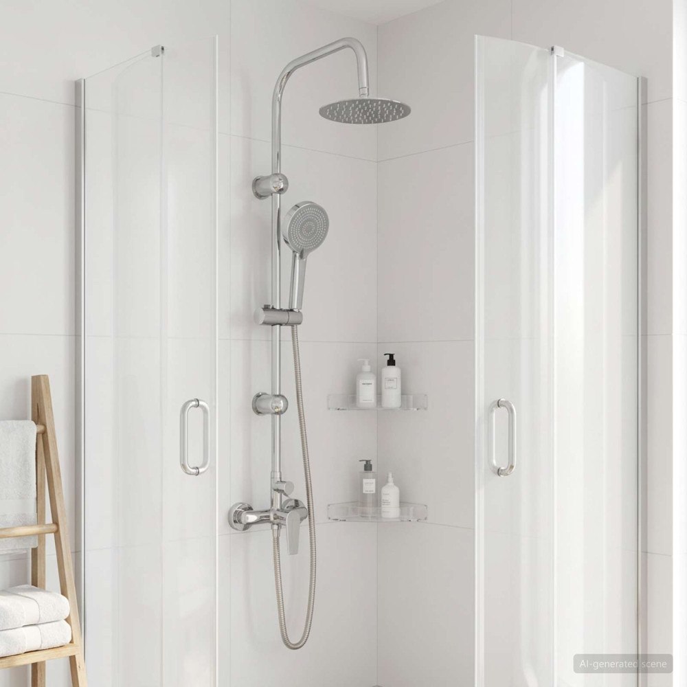 vidaXL Duschsystem Krom Rostfritt stål 21 x 48 x 112 cm