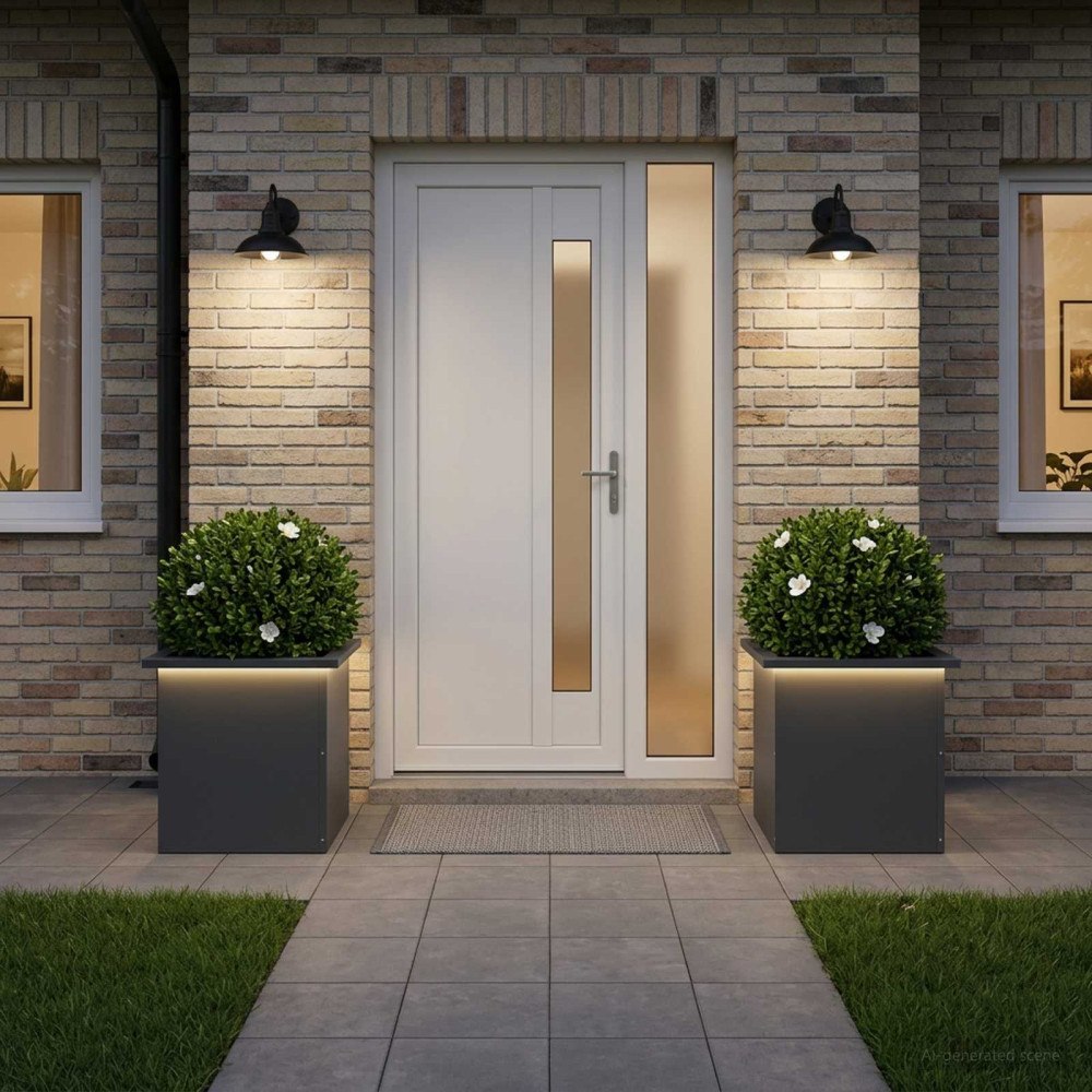 vidaXL Odlingslåda med LED 2 st Antracit 40 x 40 x 40 cm Stål
