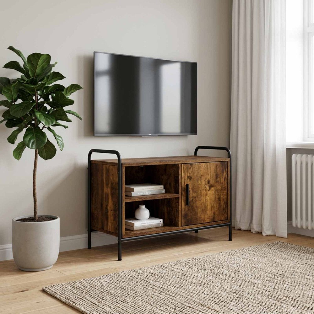 vidaXL TV-skåp 133 x 33 x 50 cm Rökt ek Konstruerat trä