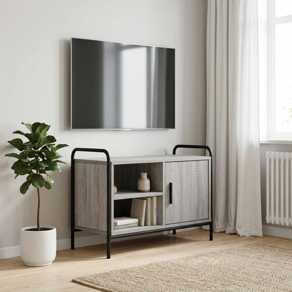 vidaXL TV-skåp 133 x 33 x 50 cm Grå Sonoma Konstruerat trä