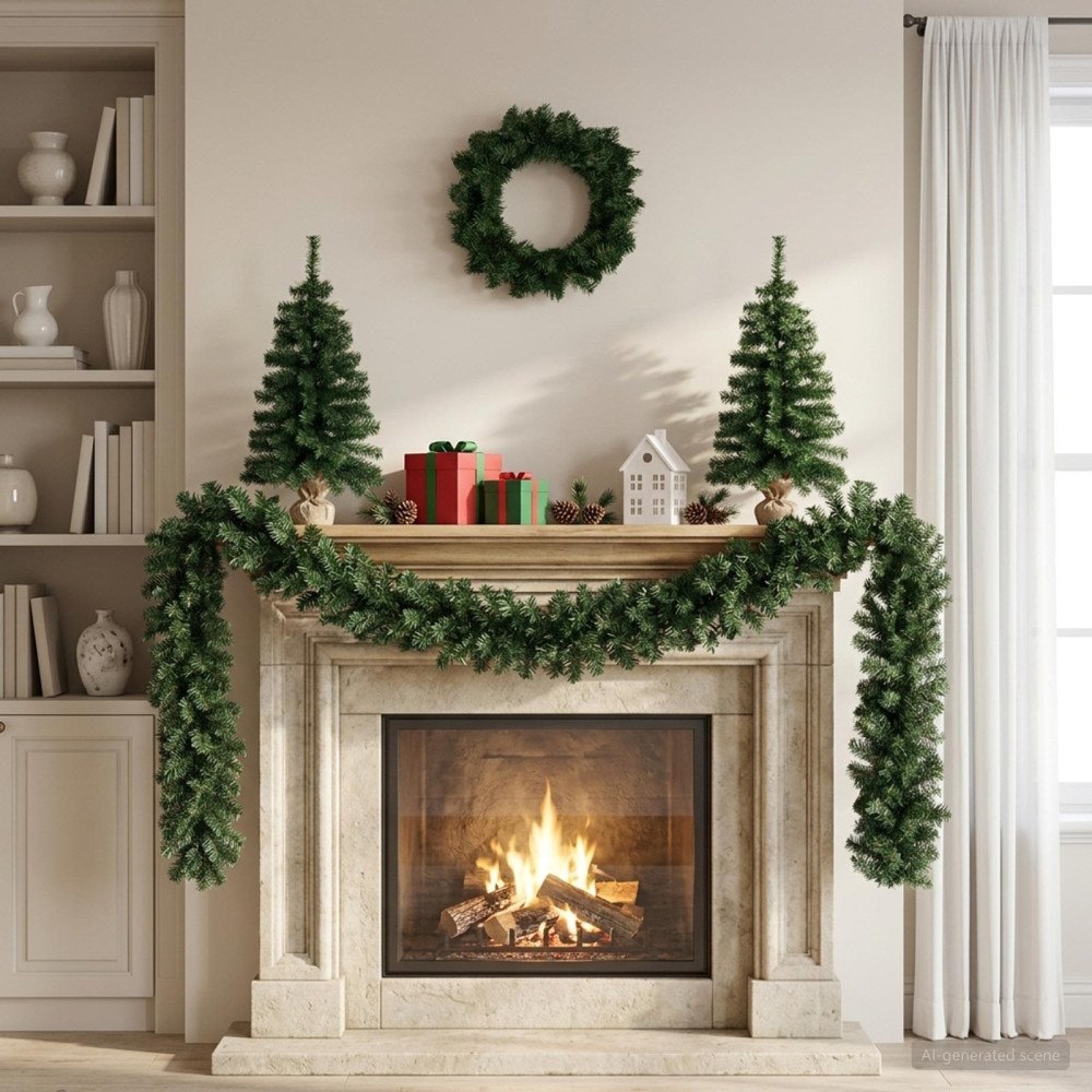 vidaXL Mini-julgransset 60 cm PVC Grön