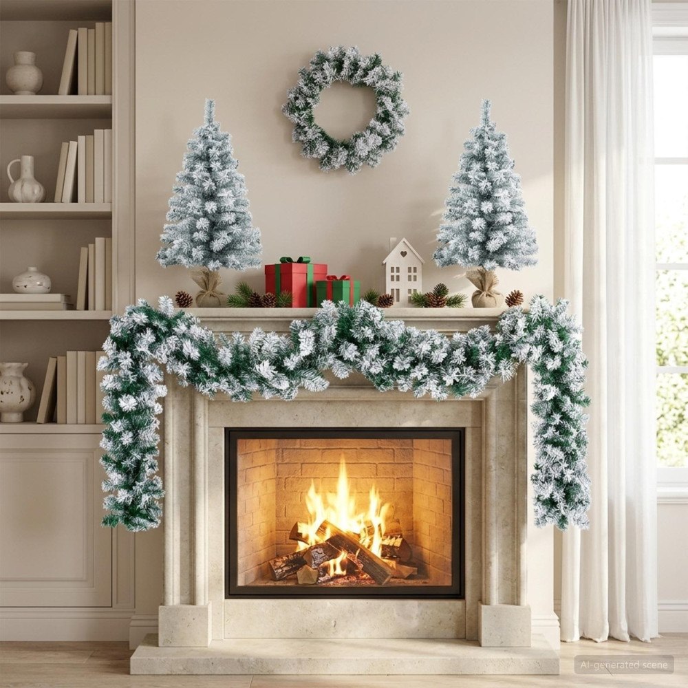 vidaXL Mini-julgransset 60 cm PVC Grön och Vit