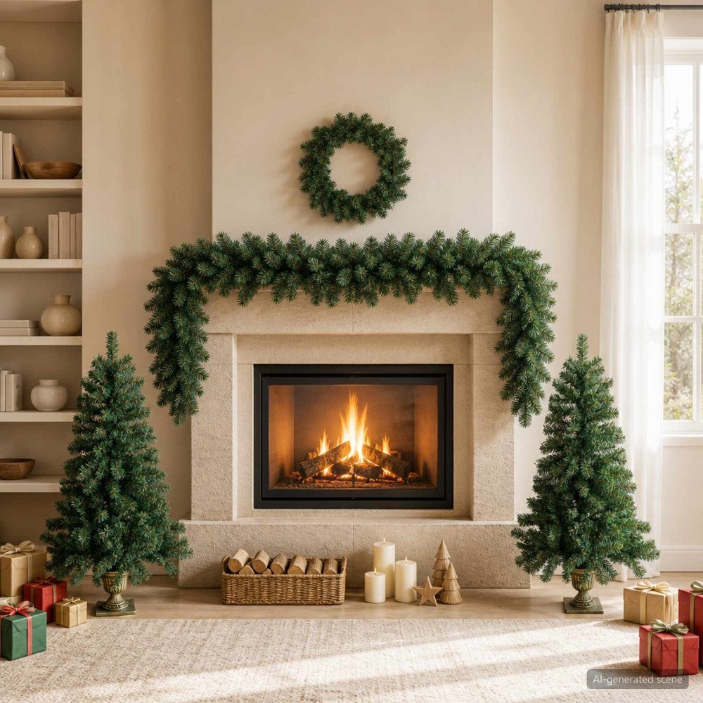 vidaXL Mini-julgransset 120 cm PVC Grön