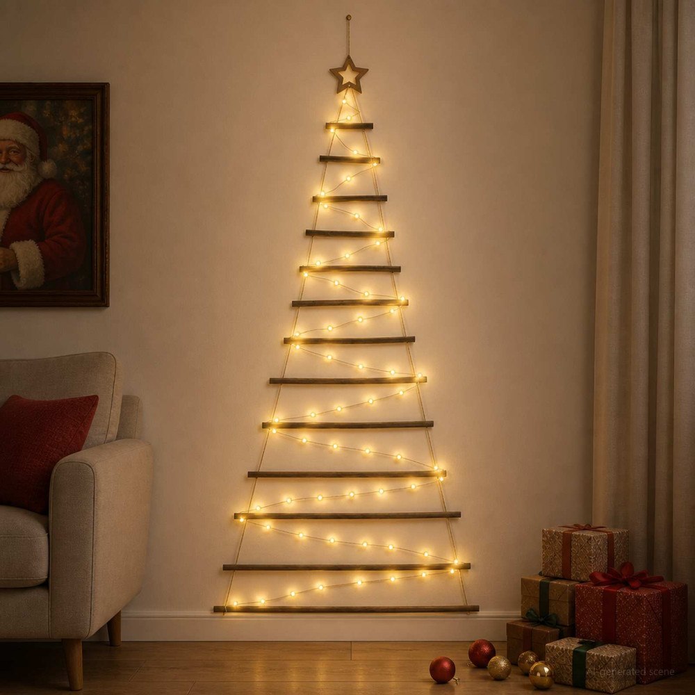 vidaXL Hängande julgran 180 cm 100 LED-lampor Varmvit