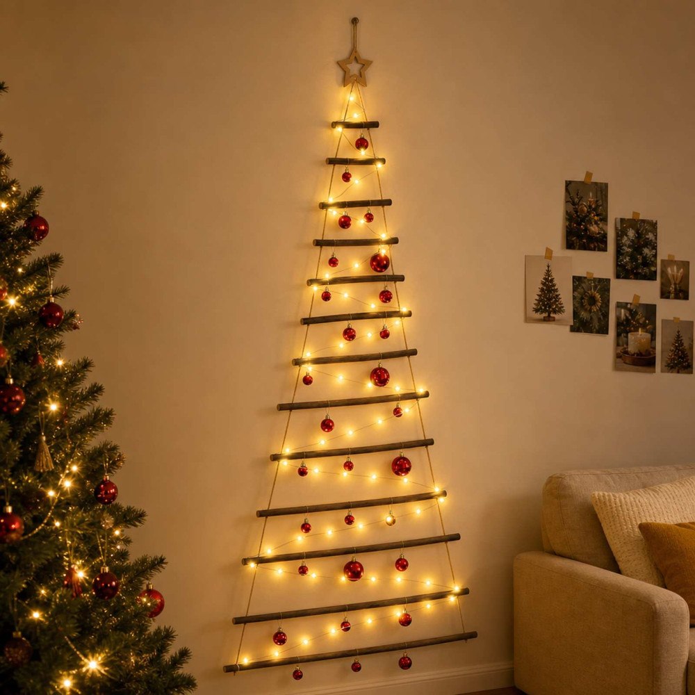 vidaXL Hängande julgran med kulor 180 cm 100 LED-lampor Varmvit