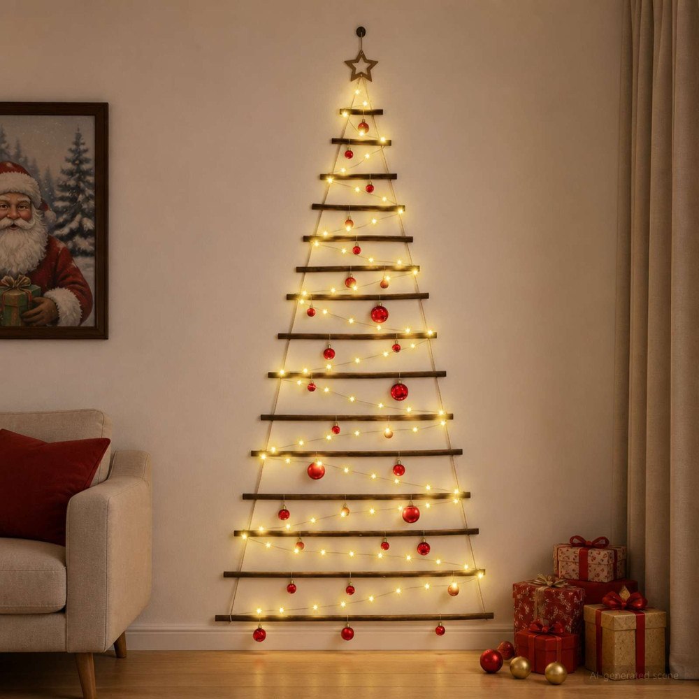 vidaXL Hängande julgran med kulor 210 cm 130 LED-lampor Varmvit