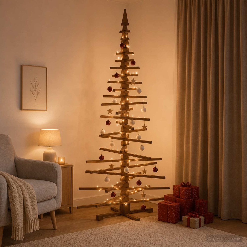 vidaXL Träjulgran KOTKA 210 cm Massiv furu Mörkbrun finish