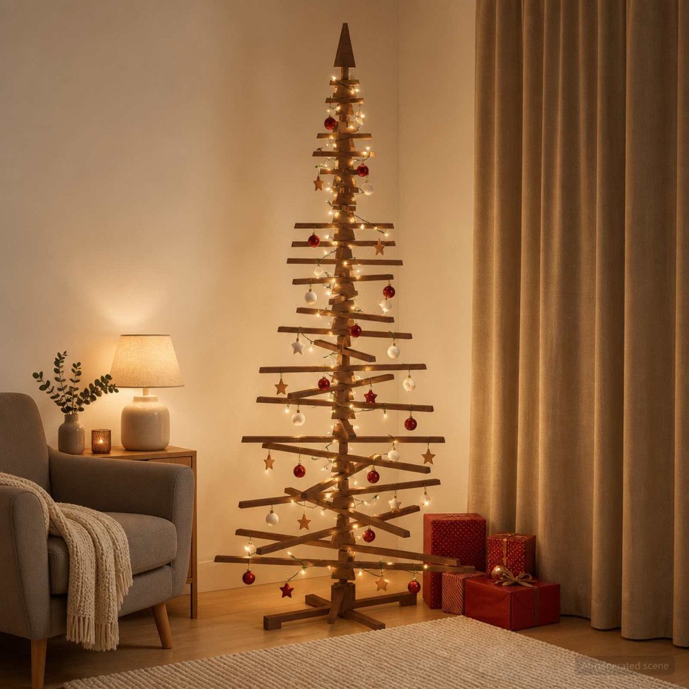 vidaXL Träjulgran KOTKA 240 cm Massiv furu Mörkbrun finish