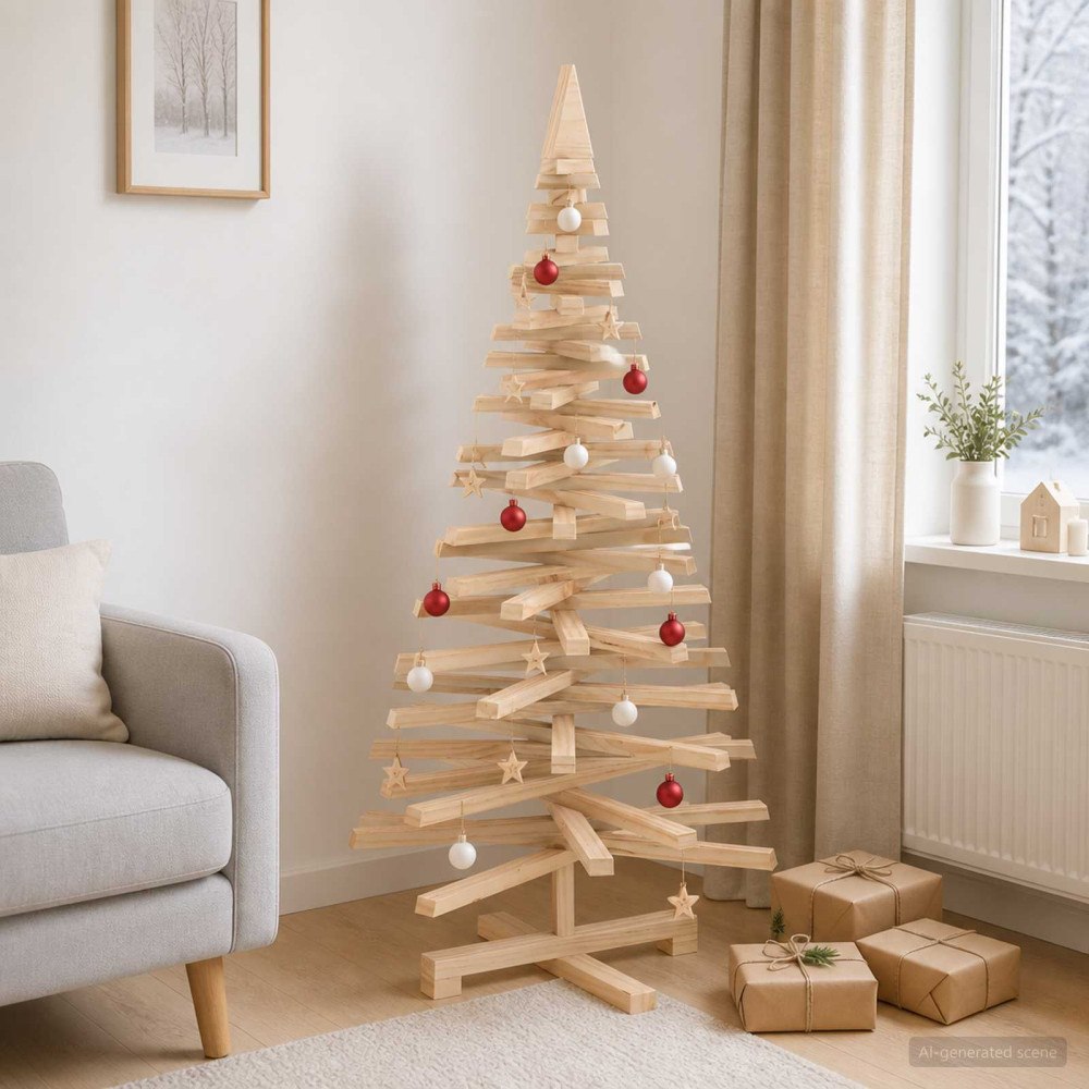 vidaXL Träjulgran KOTKA 120 cm Massiv furu Naturlig