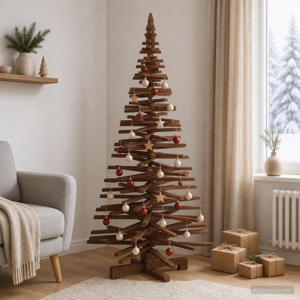 vidaXL Träjulgran KOTKA 180 cm Massiv furu Mörkbrun finish