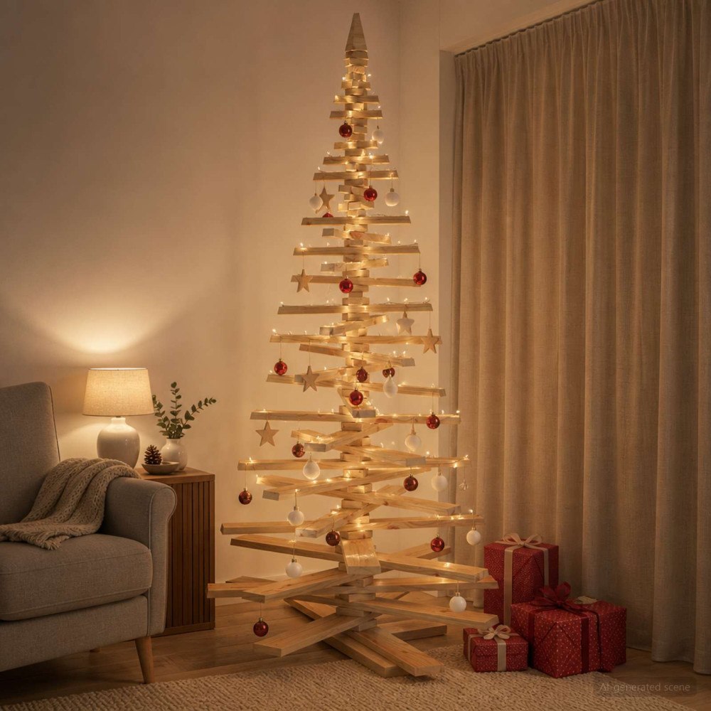 vidaXL Träjulgran KOTKA 210 cm Massiv furu Brun finish