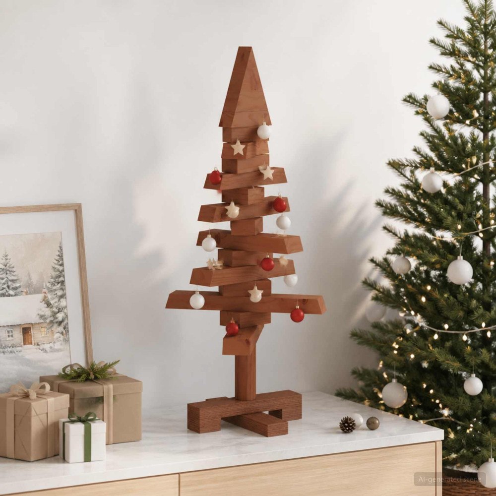 vidaXL Träjulgran KOTKA 60 cm Massiv furu Mörkbrun finish